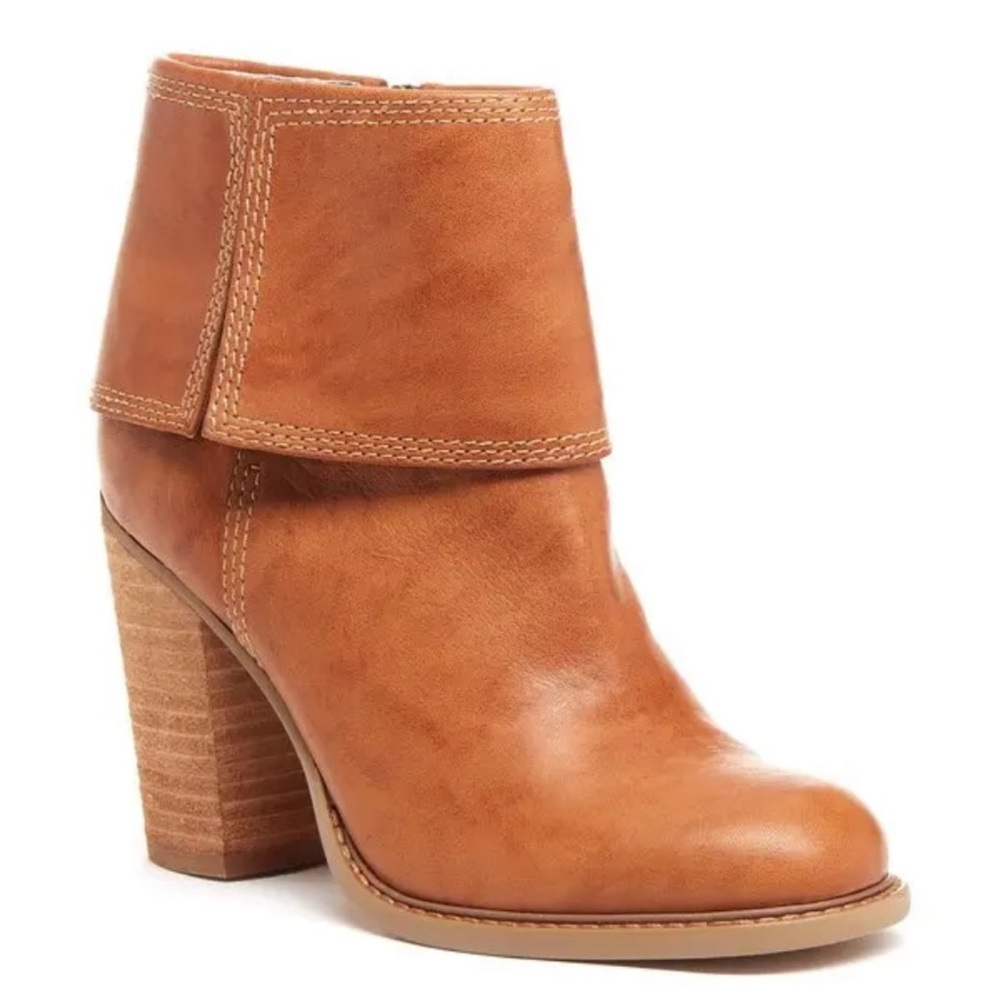 Anthropologie Kelsi Dagger Brown Leather Heeled Boots Women's Size 10